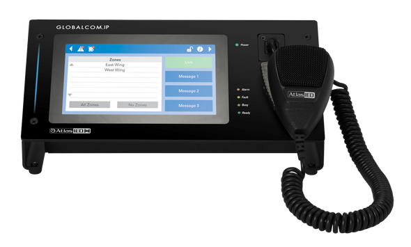 Atlas IPCSDTOUCH-H Touch Screen Digital Communication Station with Dante Message Channels and Handheld Mic