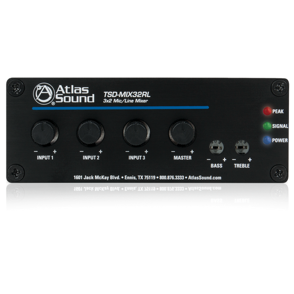 Atlas TSD-MIX32RL 3x2 Stereo Line Mixer with Remote Level