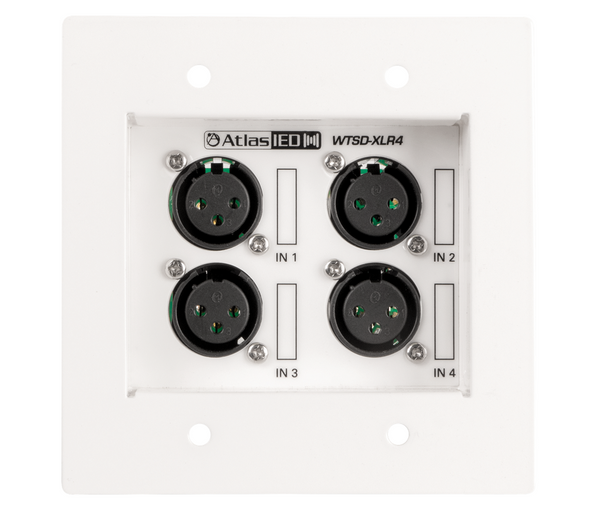 Atlas WTSD-XLR4 Four XLR Input Wall Plate for Use with WTSD-MIX41K