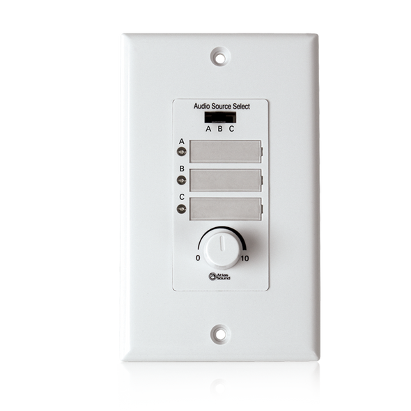 Atlas WPD-MIX42RT Wall Plate Input Select Switch, Volume Control 10k Pot with System Indicator