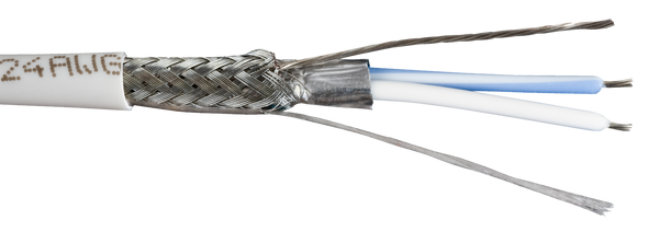 Liberty Cable 24-1P-P485-WHT 1000ft White RS-485/DMX-512 24 AWG 1-Pair Dual Shielded Low Capacitance Plenum Cable Reel