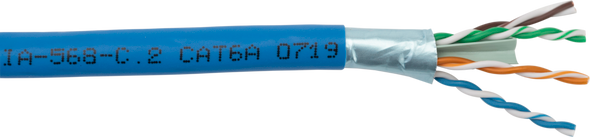 Liberty Cable 24-4P-L6ANS-BLU 1000ft Blue Liberty Category 6A Non-Continuity Shield (NCS) U/UTP Riser Reel