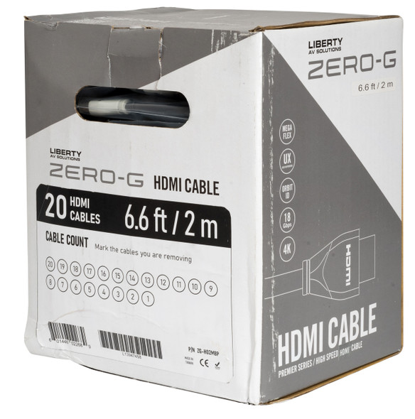 Liberty Cable ZG-H02MBP 6.56ft Zero-G 18G FLEX HDMI Black 2.0M