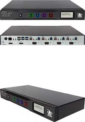 Adder CCS-MV4224 Secure KVM Switch with USB, VGA 4 Port EAL4+, EAL2+ Accredited & Tempest qualified design