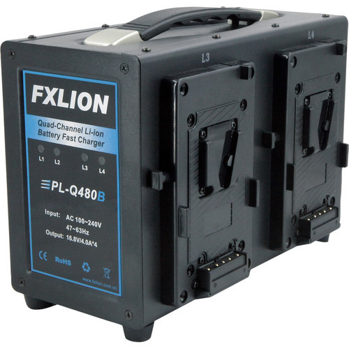 FXLion PL-Q480B Quad-Channel V-Mount Battery Fast Charger
