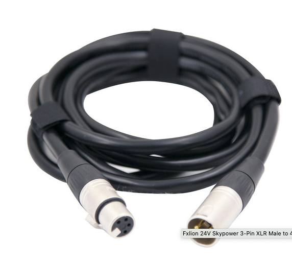 FXLion DC-3M-30H 24V Skypower 3-Pin XLR Male to 4-Pin XLR Female Cable