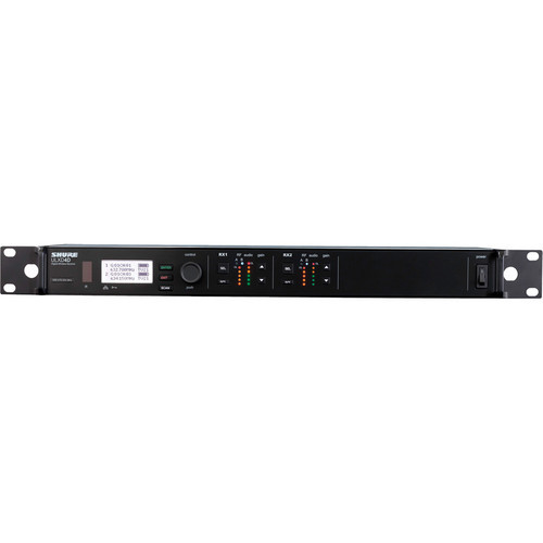 Shure ULXD4D-H50 Dual Digital Wireless Receiver with internal power supply, 1/2 Wave Antenna and Rack Mounting Hardware