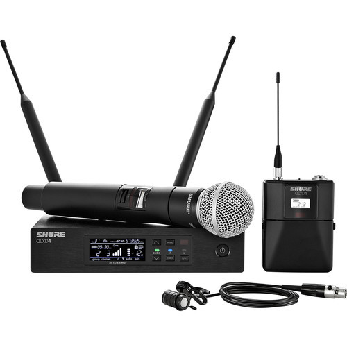 Shure QLXD124/85-V50 VHF Handheld and Lavalier Combo Wireless Mic System (V50: 174 to 216 MHz)