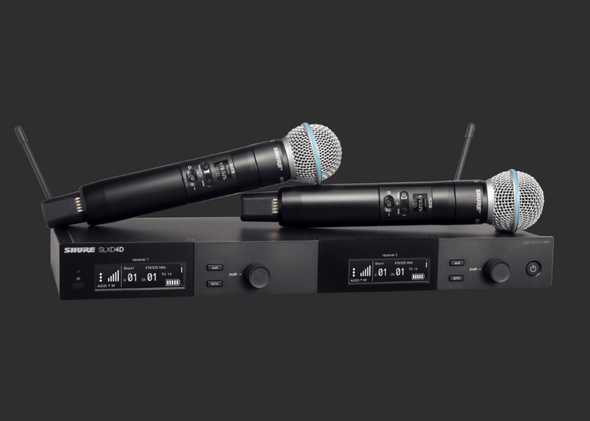 Shure SLXD24D/B58-J52 Dual-Channel Wireless Handheld Microphone System with Beta 58 Capsule