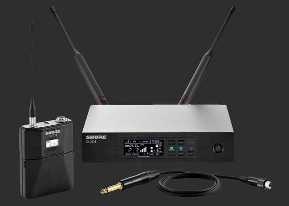 Shure QLXD14-J50A Series Single-Channel Digital Wireless Bodypack System with WA305 Instrument Cable J50A (572-608 MHz + 614-616 MHz)