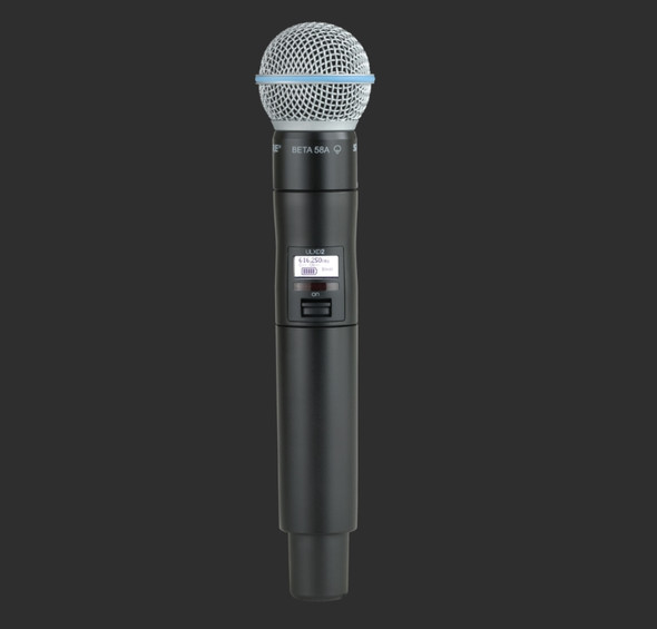 Shure ULXD2/B58-J50A ULX-D Series Digital Wireless Handheld Transmitter with Beta 58A Microphone J50A (572-608 MHz + 614-616 MHz)