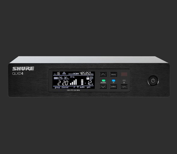 Shure QLXD4-X52 Series Single-Channel Digital Half-Rack Wireless Microphone Receiver X52 (902 MHz 928 MHz)