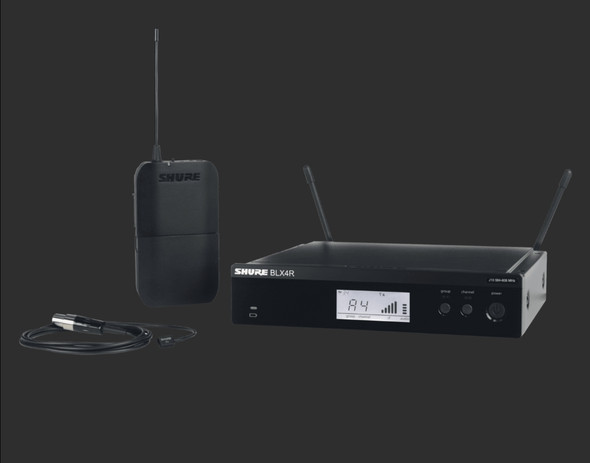 Shure BLX14R/W93-J11 BLX Series Single-Channel Rackmount Wireless Microphone System with WL93 Lavalier J11 (596 - 616 MHz)