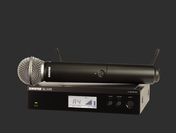 Shure BLX24R/SM58-J11 BLX Series Single-Channel Rackmount Wireless Microphone System with SM58 Handheld J11 (596 - 616 MHz)