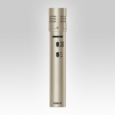 Shure KSM137/SL Cardioid Studio Condenser Microphone (Champagne), Foam Windscreen and Carrying Case