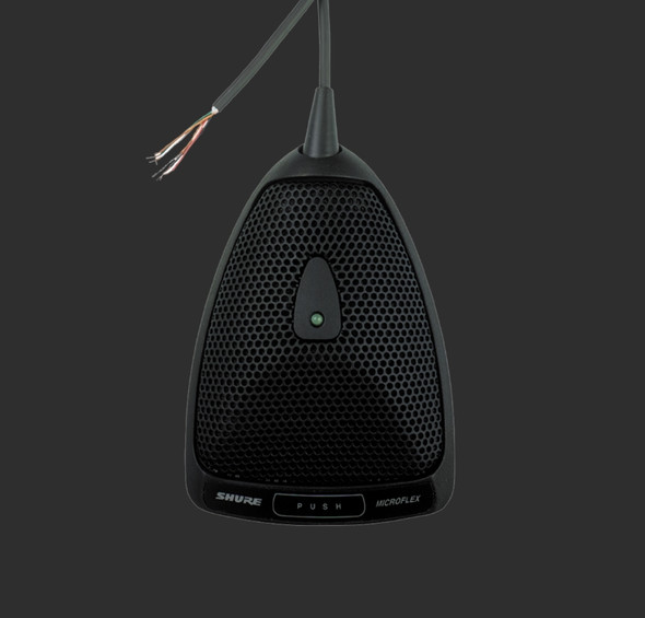 Shure MX392BE/S Microflex Supercardioid Boundary Microphone with Programmable Switch and Bottom Exit