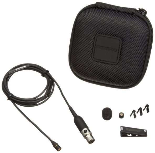 Shure MX150B/C-TQG Cardioid 5mm Subminiature Lavalier Microphone, TQG for Shure Bodypacks, Black
