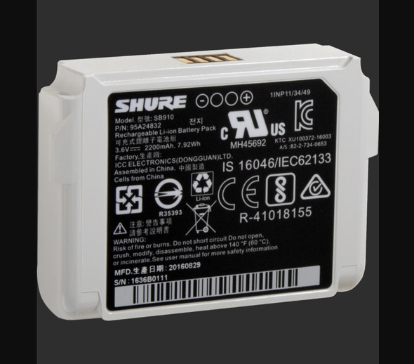 Shure SB910 Battery for ADX1 and ADX1LEMO3 Transmitters