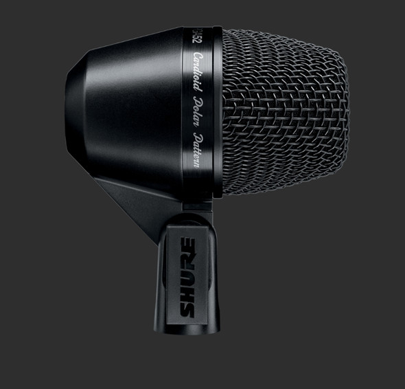 Shure PGA52-LC Cardioid Dynamic Swivel-Mount Kick Drum Microphone, No Cable