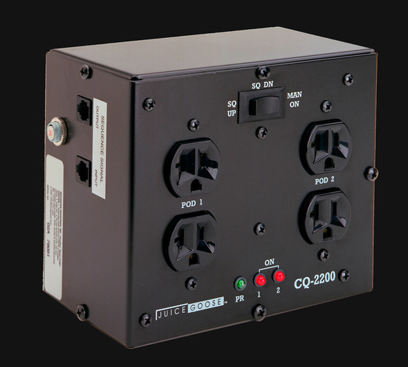 Juice Goose CQ2200 Behind rack. Single 20A. 2 sequence