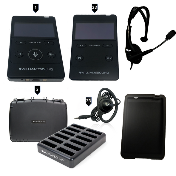 Williams AV DWS TGS 23 400 RCH Digi-Wave 400 Series Tour Guide System for one guide and up to 23 listeners.