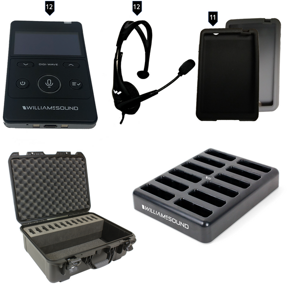 Williams AV DWS TGS VIP 12 400 Digi-Wave 400 Series Tour Guide System for two or more tour guides