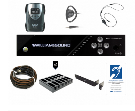 Williams AV FM 558-24 PRO FM Plus Large-area Dual FM and Wi-Fi assistive listening system with 24 FM R38 receivers.