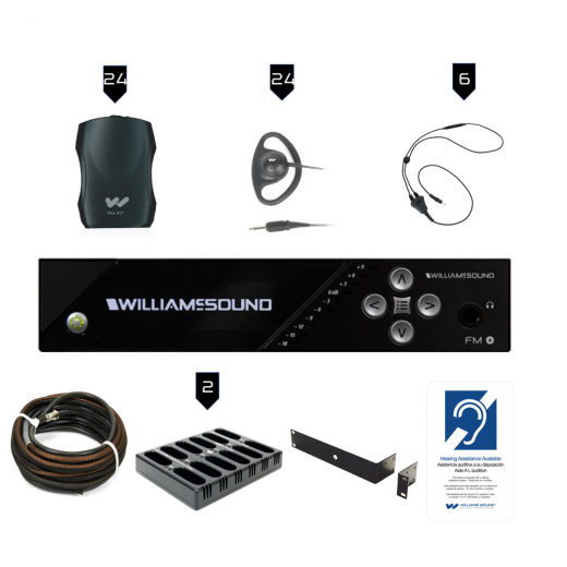 Williams AV FM 557-24 PRO FM Plus Large-area Dual FM and Wi-Fi assistive listening system 24 FM R37 receive