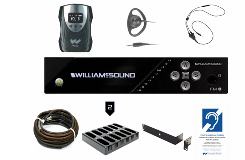 Williams AV FM 558-24 FM Plus Large-area Dual FM and Wi-Fi assistive listening system with 24 FM R38 receivers.
