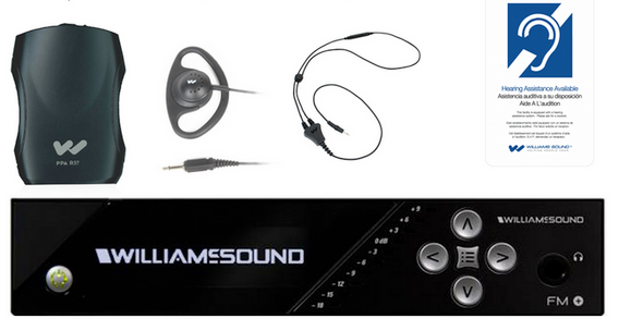 Williams AV FM 557-24 FM Plus Large-area Dual FM and Wi-Fi assistive listening system with 24 FM R37 receivers.