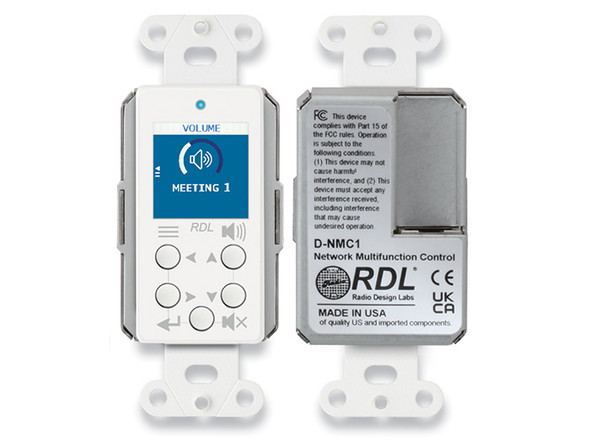 Radio Design Labs D-NMC1C Network Remote Control with Screen - Dante - White (Custom Labeled)