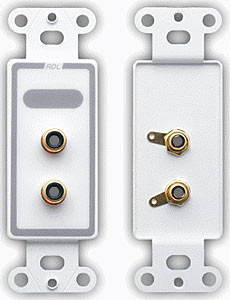 Radio Design Labs D-PHN2 Dual Phono Jacks on D Plate - Solder type