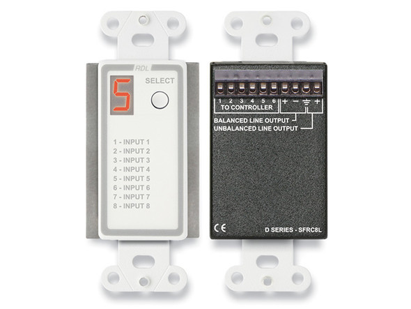 Radio Design Labs D-SFRC8LC Audio Selector for SourceFlex Distributed Audio System (Custom Labeled)