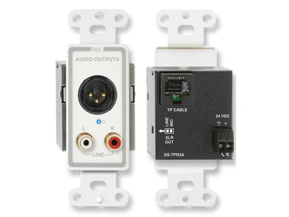 Radio Design Labs D-TPR3AC Active Three-Pair Receiver - Twisted Pair Format-A -XLR and stereo phono outputs (Custom Labeled)