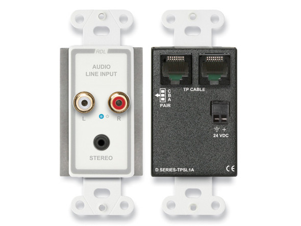 Radio Design Labs D-TPSL1AC Active Single-Pair Sender - Twisted Pair Format-A - Mini-Jack & Stereo RCA In (Custom Labeled)