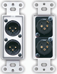 Radio Design Labs D-XLR2M Dual XLR 3-pin Male Jacks on D Plate - Solder type
