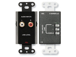 Radio Design Labs DB-J2C Line Input Assembly - RCA jacks, Terminal block - Black (Custom Labeled)