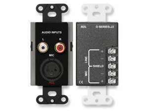 Radio Design Labs DB-J3 Mic/Line Input Assembly - XLR, RCA, Terminal block - Black