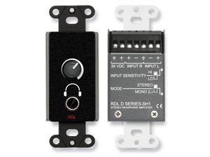 Radio Design Labs DB-SH1 Stereo Headphone Amplifier - Decora panel with user level control - Black