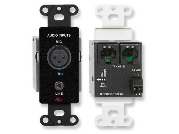 Radio Design Labs DB-TPS2AMC Active Two-Pair Sender Twisted Pair Format-A-XLR microphone & stereo Mini-jack in - Black (Custom Labeled)