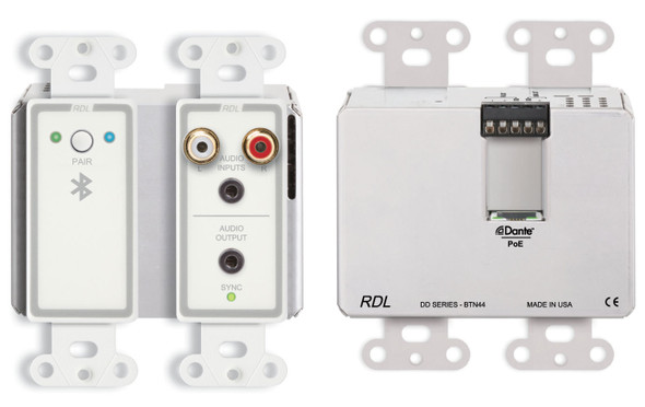 Radio Design Labs DD-BTN44 Wall-Mounted Bi-Directional Line-Level and Bluetooth Audio Dante Interface