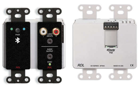 Radio Design Labs DDB-BTN44 Wall-Mounted Bi-Directional Line-Level and Bluetooth Audio Dante Interface