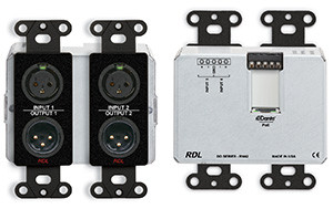 Radio Design Labs DDB-RN42 Wall-Mounted Bi-Directional Mic/Line Dante Interface 4 x 2