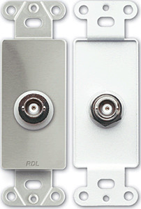 Radio Design Labs DS-BNC/D Insulated Double BNC Jack on D Plate - Stainless Steel