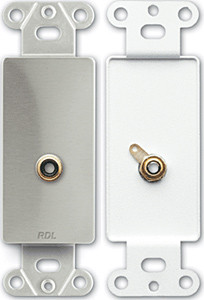 Radio Design Labs DS-PHN1 Single Phono Jack on D Plate - Solder type - Stainless Steel