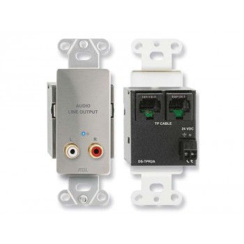 Radio Design Labs DS-TPR2A Active Two-Pair Receiver - Twisted Pair Format-A - stereo phono jack outputs - Stainless