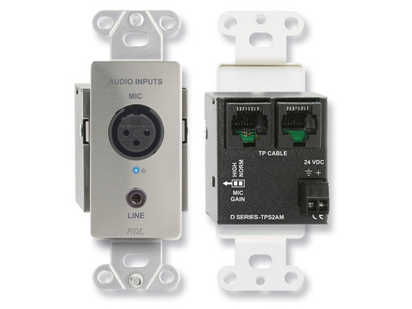 Radio Design Labs DS-TPS2AM Active Two-Pair Sender, Twisted Pair Format-A -XLR microphone and stereo Mini-jack in