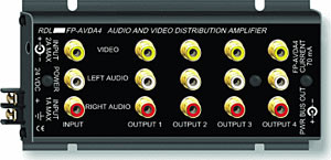 Radio Design Labs FP-AVDA4 Stereo Audio/Video Distributor - 1x4 - Phono Jacks