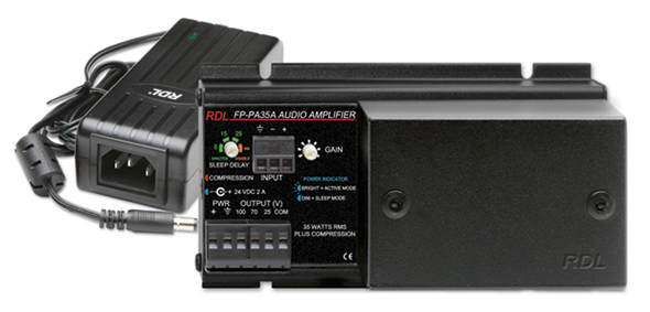 Radio Design Labs FP-PA35A Audio Amplifier 35 W, 25 V / 70 V / 100 V with Power Supply