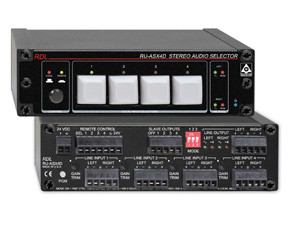 Radio Design Labs RU-ASX4D 4x1 Stereo Balanced Audio Switcher - Terminal Block Needs PS-24AS